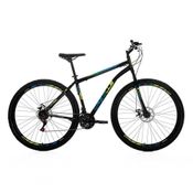 Bicicleta Cazelle Roma A.29 Tam 18 Aco Carbono F.disco 21v -quadro Preto C/ Adesivo Preto/adesivo Azul/amarelo