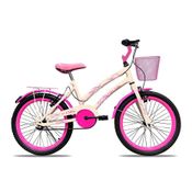 Bicicleta Colli Celina Aro 20 Freios V-break Com Cestinha Bege