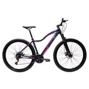 Bicicleta Ksw Aro 29 Feminina Alumínio 21 Marchas Freio A Disco Preto Fos Pink Azul 21