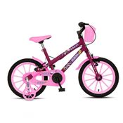 Bicicleta Aurora Fest; Aro 16; Com Freios V-brake; Com Rodas De Apoio; Capa Corrente E Cestinha Roxo