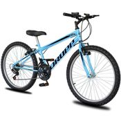 Bicicleta Aro 24 Dropp Sport Infantil Adulto18 Vel Marchas Freio V-brake - Azul e Preto