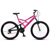 Bicicleta Gps 148 Dupla Suspensão E Freios V-brake; Aro 26 Aero; 36 Raias; 21 Marchas Colli Rosa