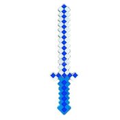 Brinquedo Espada Pixel 58Cm Diamante Com Som E Luz À Pilha - Azul