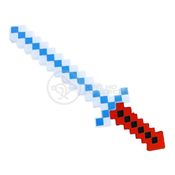 Brinquedo Espada Pixel 58Cm Diamante Com Som E Luz À Pilha - Vermelho