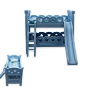 Brinquedo Berço De Boneca Com Escorregador Modelo Beliche Azul