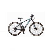 Bicicleta Aro 29 Ksw Xlt Alumínio 27v Freio Disco Mecânico Garfo Suspensão Pneu Faixa - Preto/azul Tam.21