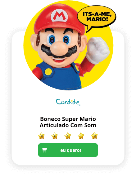 Boneco Articulado Com Som - Super Mario - Candide