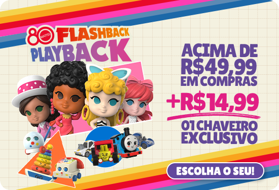 Banner promoção chaveiros exclusivos Mattel 80